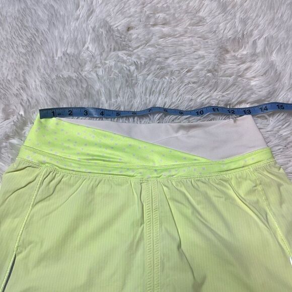 Lululemon Skirt Skort Size 4 Neon Green Built in Shorts Stretchy Mini Rare Find - Picture 5 of 9